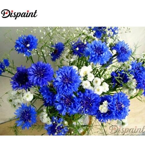 Dispaint Full Square/Round Drill 5D DIY Diamond Painting "Blue flower" Embroidery Cross Stitch 3D Home Decor A10294