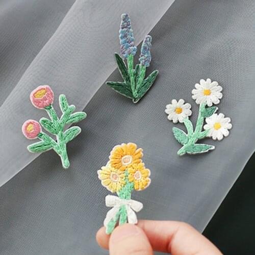 4pc Embroidery Fruit Gadget Flower Badge Set for Barista Waiter Waitress Florist Uniform Accessory Flower Shop Restaurant A6