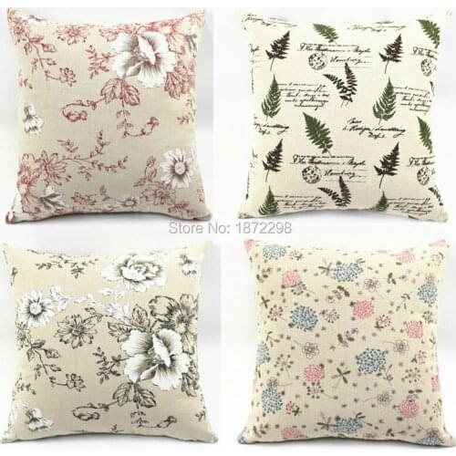 Free Shipping Custom 40/45/50/55/60/70cm Polyester Linen Fabric Printing Plant Cushion Cover HT-PLNPC-07-10