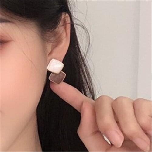 Autumn Winter New Brown Earrings Vintage Matte drop Earrings for women Metal Fashion Statement Dangle Earring 2021 Trend Jewelry