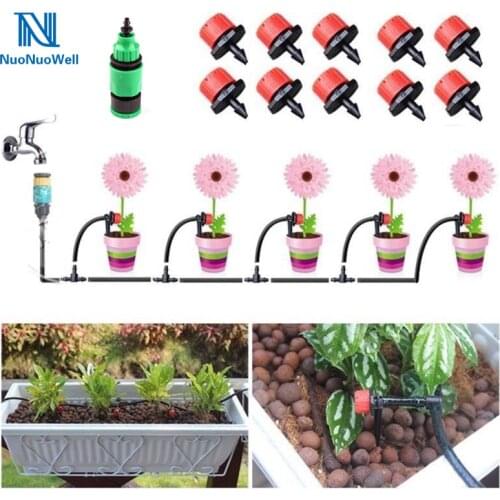 NuoNuoWell 2019 DIY Drip Irrigation System Balcony Plant Potted Self Watering Kits 10m Garden Hose Greenhouse Mini Sprinkle