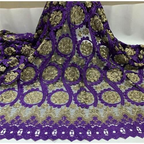 Latest Fashion 5 Yards African Lace Fabrics 2020 High Quality Embroidered Beaded French Tulle Guipure Lace Fabric. ZQ88. ZQ88307