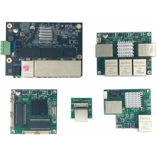Industrial Ethernet Switch Module 5 Ports Unmanaged10/100/1000mbps PCBA board OEM Auto-sensing Ports 5V~48V Motherboard