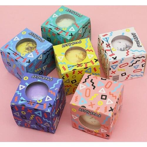 Single gift box dried flowers explosion bath salt ball essential oil bubble bomb bath ball bubble bath ball bath salt