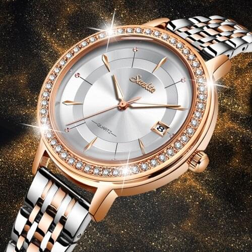 SUNKTA Women Watch Top Brand Luxury Casual Fashion Watch Lady Diamond Waterproof Quartz Wristwatch Watch Women Relogio Feminino