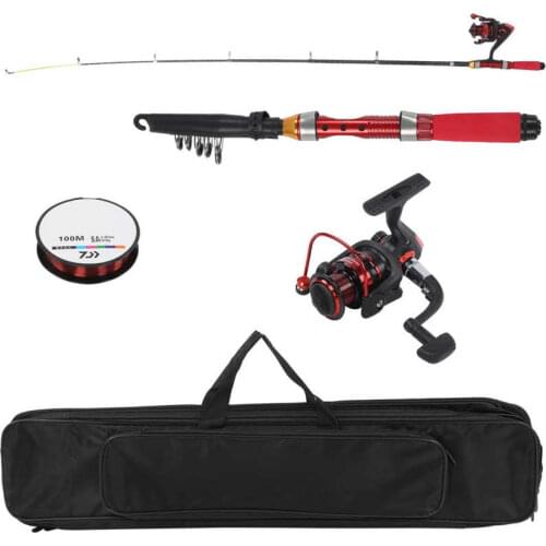 1.5m Telescopic Fishing Rod Reel Combos Fishing Pole Rod+Spinning Reel+100m Line+Bag Fishing Tool Kit Fishing Accessory