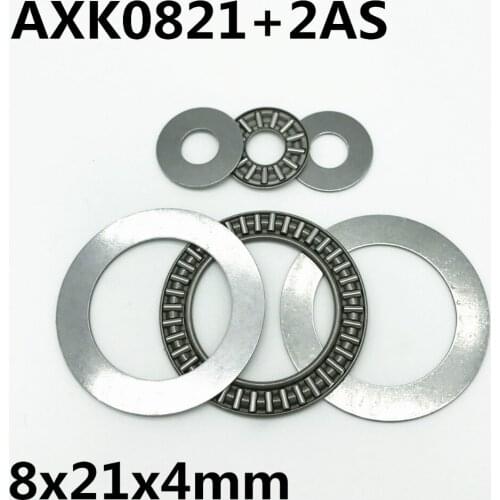 2pcs AXK0821 +2AS Thrust Needle Roller Bearing 8x21x2 mm Thrust Bearing Brand New High quality