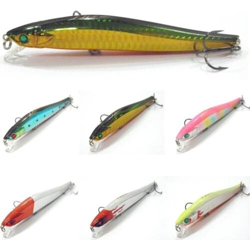 WLure 11.4cm 14.2g Self-Reflection Layer Attracting Fish in Water Tight Wobble Swimming with Rattle Sound Quality Hooks M105S