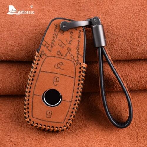AIRSPEED Suede Car Remote Key Case Shell Key Protective Cover for Mercedes Benz W213 E300 E220D E200 E250 E400 E63 Accessories