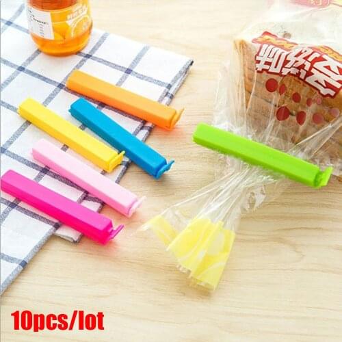 10Pcs/lot Plastic Sealing Clips Food Storage Snack Bag Sealer Clamp Tool Kitchen Storage Organization Kitchen Items