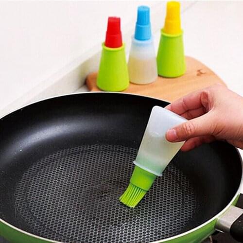 1Pcs Portable Silicone Oil Bottle Brush Cooking Grill Barbecue Baking Pastry Honey Sauce BBQ Kitchen Tools for Home Outdoor