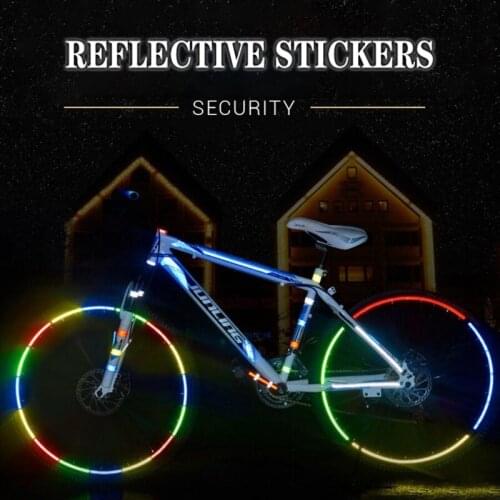 1cmx8m/2cmX8cm Bike Reflective Stickers Cycling Fluorescent Reflective Tape MTB Bicycle Adhesive Tape Safety Sticker
