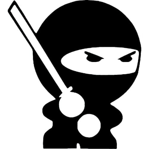 13.3cm*15cm Cartoon Funny Ninja JDM Car Window Decor Vinyl Decal Sticker Black/Silver S6-4017