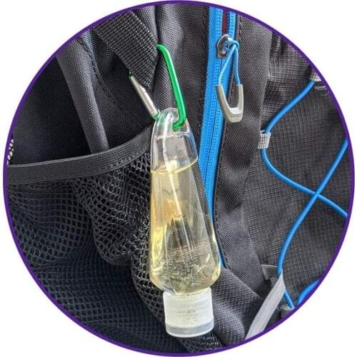 20PC Disinfectant Bottle Travel Plastic Transparent Keychain Bottles Leakproof Empty Container Flip Cap Outdoor Soap Bottle 30ML