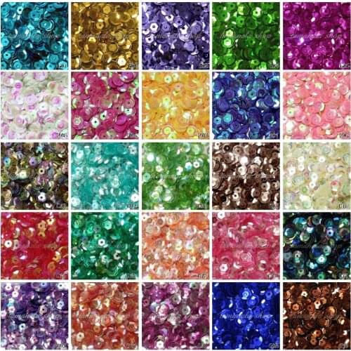 2000pcs 6mm 1-9style color DIY Oval Round Cup Sequins Paillettes Loose AB Wedding Craft