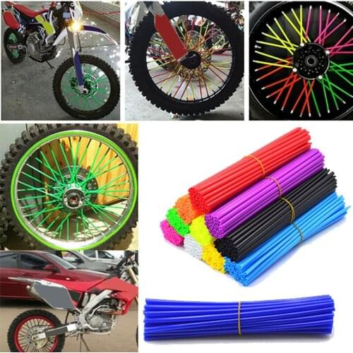 72Pcs/set Wheel Spoke Wraps Rims Skins Protector Covers Bike Motorcycle Dirt Decoration Motocross Decor Motorbike Decoration