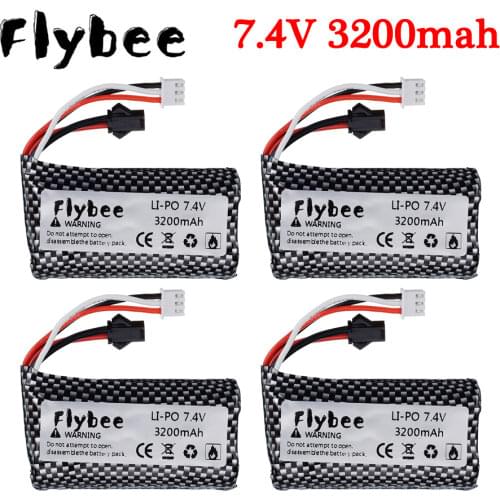 SM Plug 7.4V 3200mAh 2S Lipo Battery forSyma S033g Q1 TK H101 YDI U12A 18650 7.4V Battery Rc Toys Boats Cars Tanks Drone Part