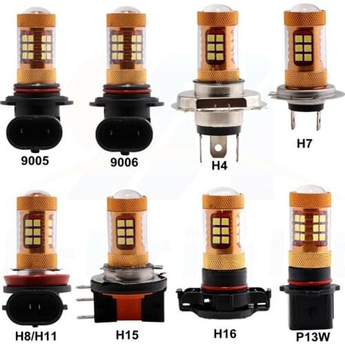 2PCS Automotive LED fog lights H15 56W 3030 28 lights with lens headlights rear fog lights H4 H7 H11 9005 HB3 9006 HB4 H16 H15
