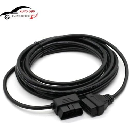KWOKKER 5M Car OBD2 16 pin Male to Female Elbow Extension Cord 16pin to 16 pin Full Access OBD 2 Connector Diagnostic-tool