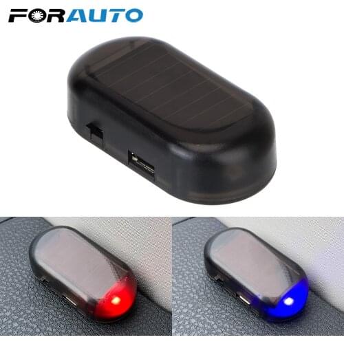 Wireless Solar Power Car LED Lights Night Flashing Breathing Security Caution Lamp Imitation Alarm Warning Kit Auto Accessories