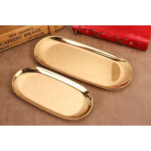 Home Stainless Steel Towel Tray Storage Tray Dish Plate Tea Dish Plate Fruit Trays Cosmetics Jewelry Organizer