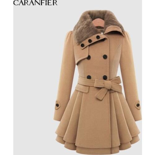 Женские шерстяные пальто CARANFIER China At AliExpress