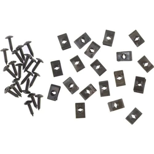 Black Iron Fastener U-Type Clips And Screws Retainers Rivets For Car Bumper