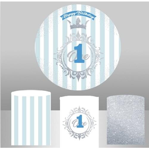 Childrens Birthday Celebration Decoration Banner Decoration Party Round Background Cylinder Covers