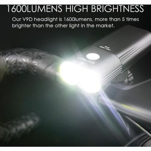 GACIRON 1600Lumens Bicycle Light 5000mah Power Bank Waterproof USB Rechargeable Bike Front Handlebar Cycling Light Flashlight