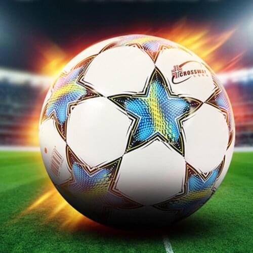 CROSSWAY Soccer Ball Leakage Proof Nozzle Strong Resilience PVC Kids Adults Football Competition Standard Training Ball