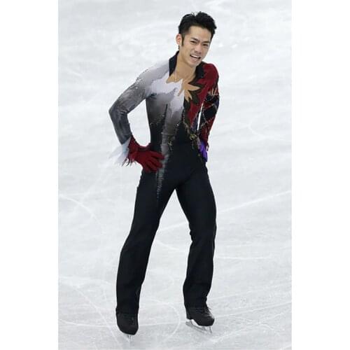 Nasinaya Boys Man Figure Skating Performance Clothing Jumpsuit Tops and Pants Customized Competition Ice Skating Leotard Kids