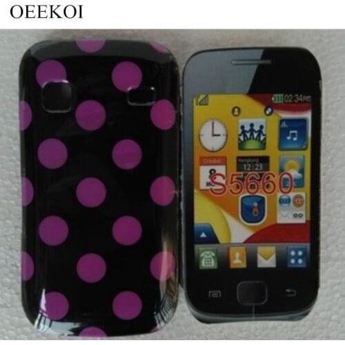 OEEKOI Polka Dots Soft Candy TPU Back Skin Cover Case for Samsung Galaxy Gio S5660 Phone Bags