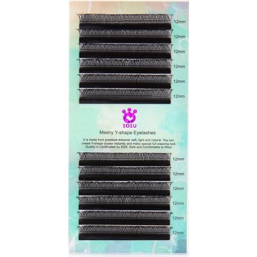 New IOIU YY Shape 5Pcs/Set C Curl 8-12mm Mix High Quality Eyelashes Extensions Two Tip Mink Lashes Individual Eyelash Extensions