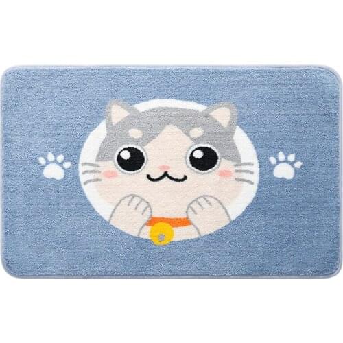 New Cartoon Flocking Bath Mat on The Floor Non-slip Bathroom Bath Rugs Living Room Door Mat Household Bathroom Absorbent Mat