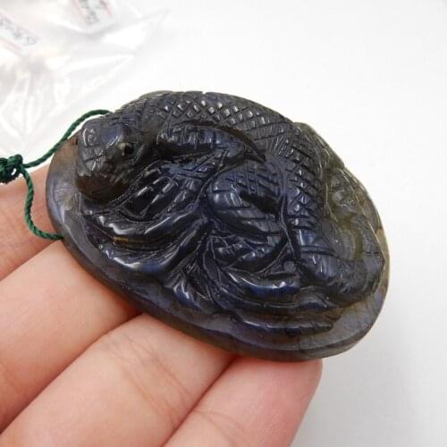 Wholesale gemstone Natural stone Carved Labradorite Pendant Bead,Semiprecious stone Jewelry,54x45x15xmm48.2g