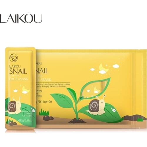 Snail sleep mask refreshing and non-greasy rose flower extract nourishes and tenders the skin, the texture is smooth and glowing