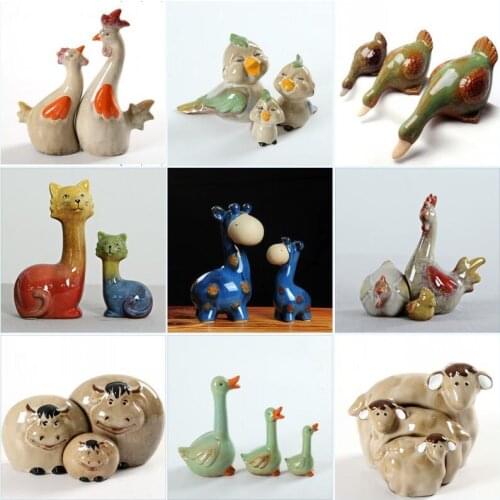 Pastoral Ceramic Animal Ornaments Durk Horse Crafts Decoration Livingroom TV Cabinet Figurines Decor Office Accessories Artwork