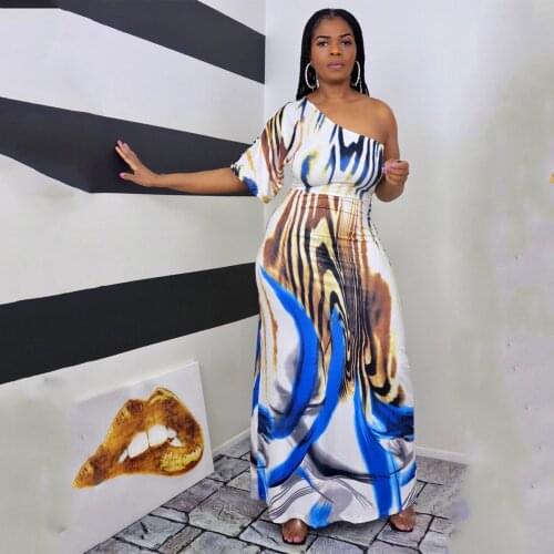 Summer Dresses For Women Plus Size 2021 Holiday Party And Club Clothing Trendy One Shoulder Elegant Fashion Midi Robe