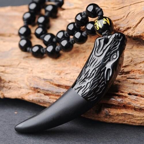 Natural Black Jade Pendants Hand Carved Jadeite Pendant Fine Necklace for Women Men Fashion Jewelry Chain Accessories