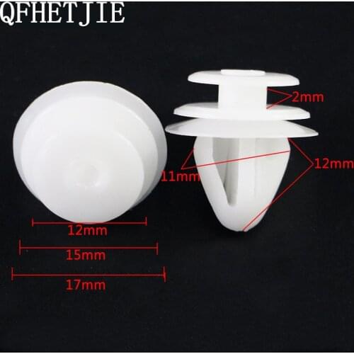 QFHETJIE 100Pcs White Nylon Auto Fasteners Auto Bumper Retainer Car Door Trim Panel Car Interior Accessories For Honda