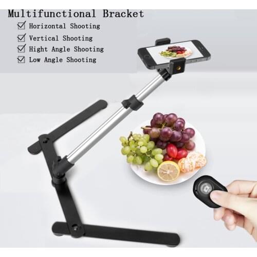 Adjustable Desktop Phone Photography Mini Monopod Stand Phone Clip Fill-in Light Bluetooth Control for Choosingl