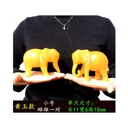 Lucky elephant small ornaments pair of jade office computer desktop Feng Shui like town house living room home decorations