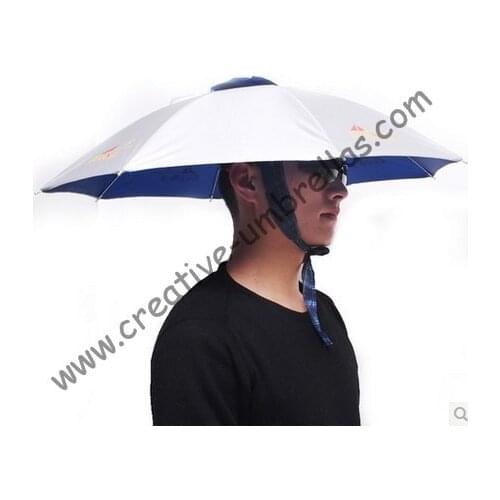 Hat fishing umbrellas,UV protecting,ajustable sizes and round ribs,65cm diameter outdoor product,suitable for sun&rainy day