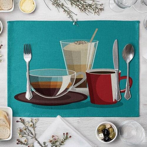 Blue Coasters Coffee Placemats Dining Tables Coaster Coffee Tea Cup Pad Kitchen Placemat for Table Cloth Insulation Coffee Tea