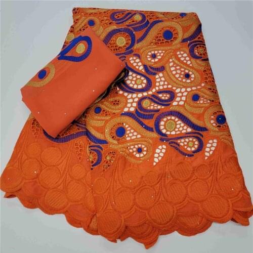 SJ Lace Nigerian Lace Fabric 2021 High Quality Swiss Voile Lace Fabric Dubai Embroidered African Cotton Lace Fabrics h2-66