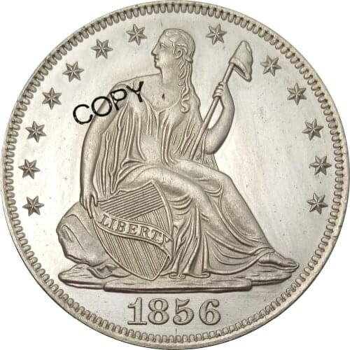 United States Liberty Seated Half Dollars No Motto Above Eagle 1856 O Brass Plated Silver Copy Coin