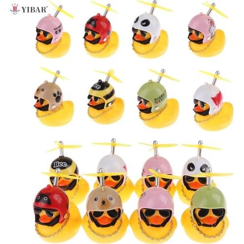 1Pcs Car Bicycle Decorate Lovely Small Yellow Duck Helmet Sunglasses Outdoor Sports