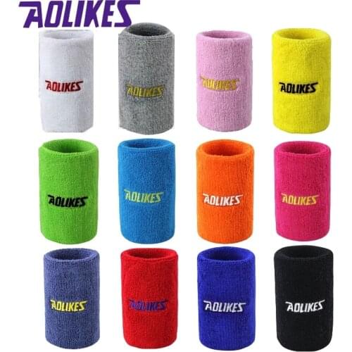 Aolikes 1Pcs Absorb sweat Sport Wristband for Basketball Tennis Badminton Running Fitness protective Sports Wrist Support Brace