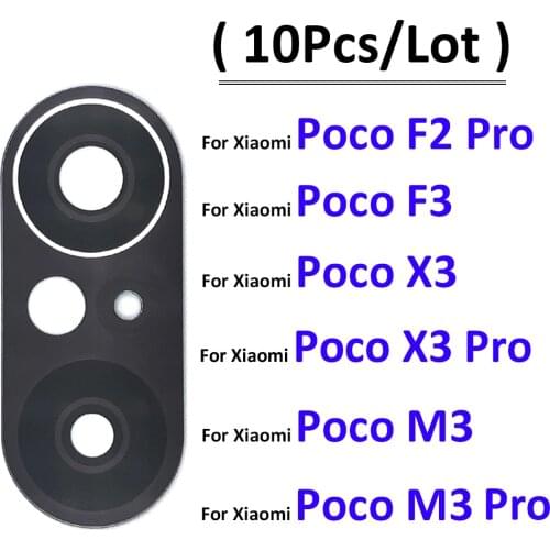 10Pcs Rear Back Camera Glass Lens Replacement For Xiaomi Mi Poco X2 F2 Pro F1 Camera Lens With Ahesive Sticker For Redmi K30 Pro