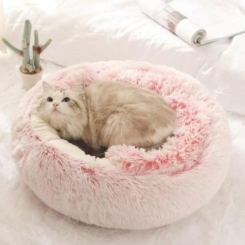 Cats products for pets Round house deep sleeping bag cat bed With lid cave mats furniture basket small dog fluffy comfort beds